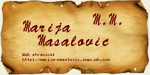 Marija Masalović vizit kartica
